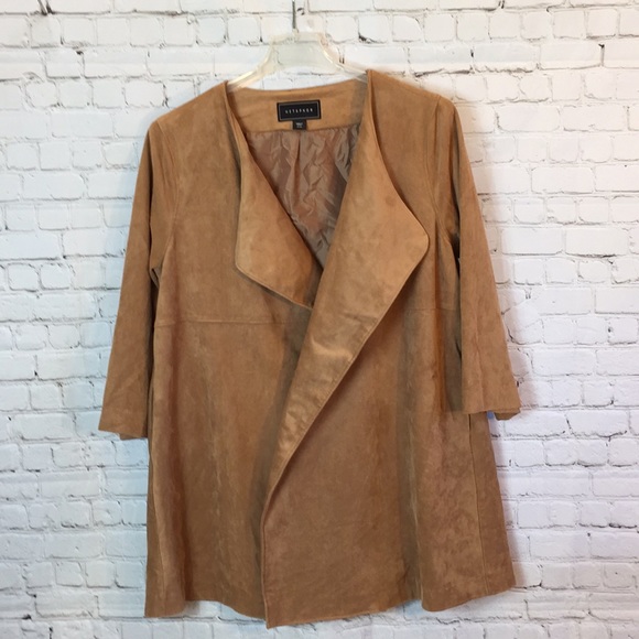 Metaphor Jackets & Blazers - Metaphor soft brown “suede” wrap coat